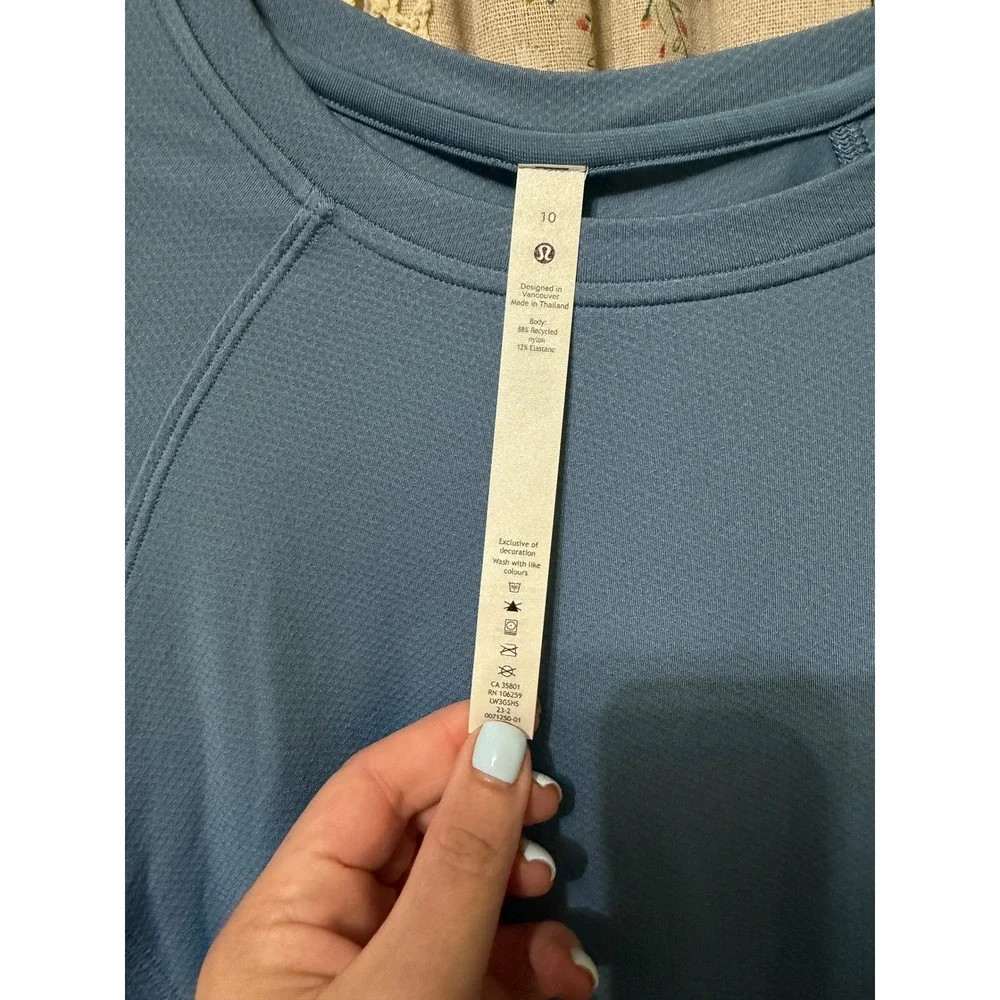 Lululemon Abrasion Resistant High Coverage Long Sleeve Shirt 10 Utility Blue